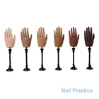 Тренировочная рука для акриловых ногтей с наконечниками, манекен для взрослых с гибкой регулировкой пальцев, демонстрационная модель подвижных ногтей