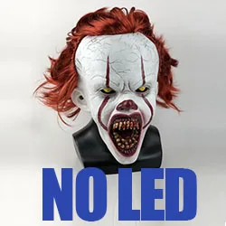 no led mask Светодиодный маска Джокера в стиле ужасов, маска для косплея Стивен Кинг, латексные маски для косплея, два клоуна, Вечерние Маски на Хэллоуин, Новинка - Цвет: no led mask