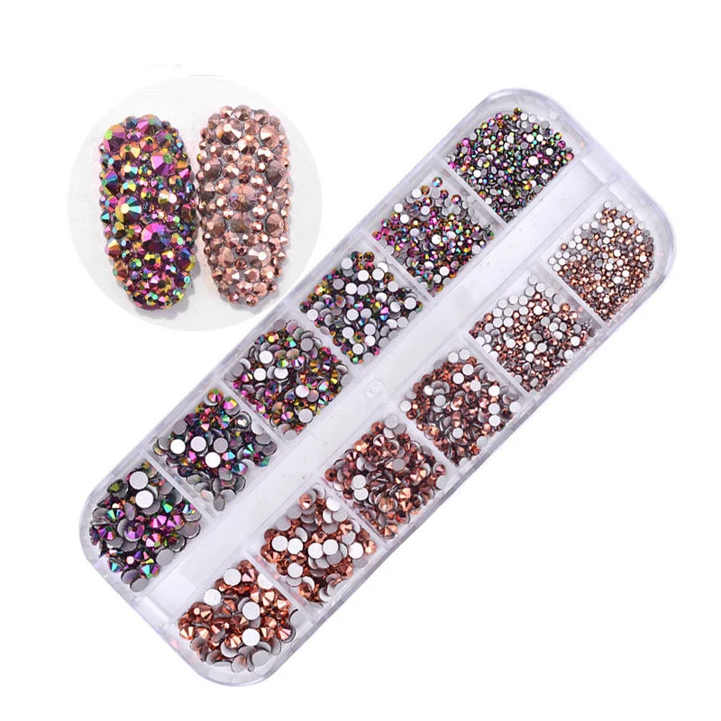 Crystal Rhinestones Nails Art Rhinestones for Manicure Accessories 3D Nail Art Decoration Mixed Color Nail Rhinestones Stones
