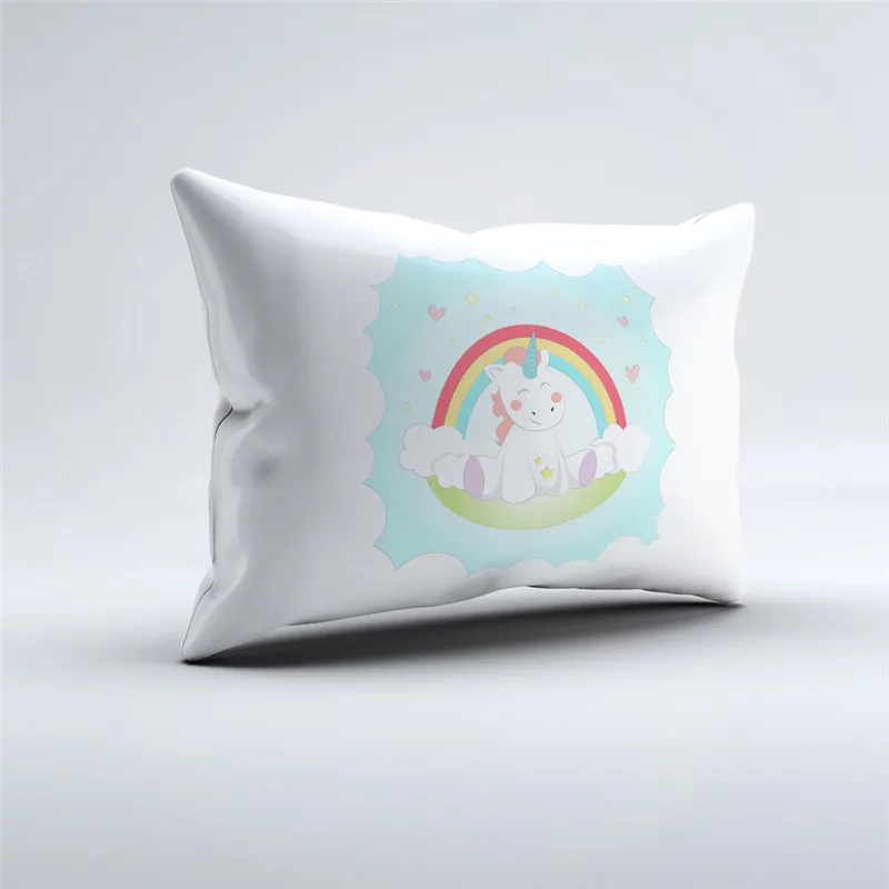 Комплект постельного белья с 3d-изображением радужного мультяшного единорога