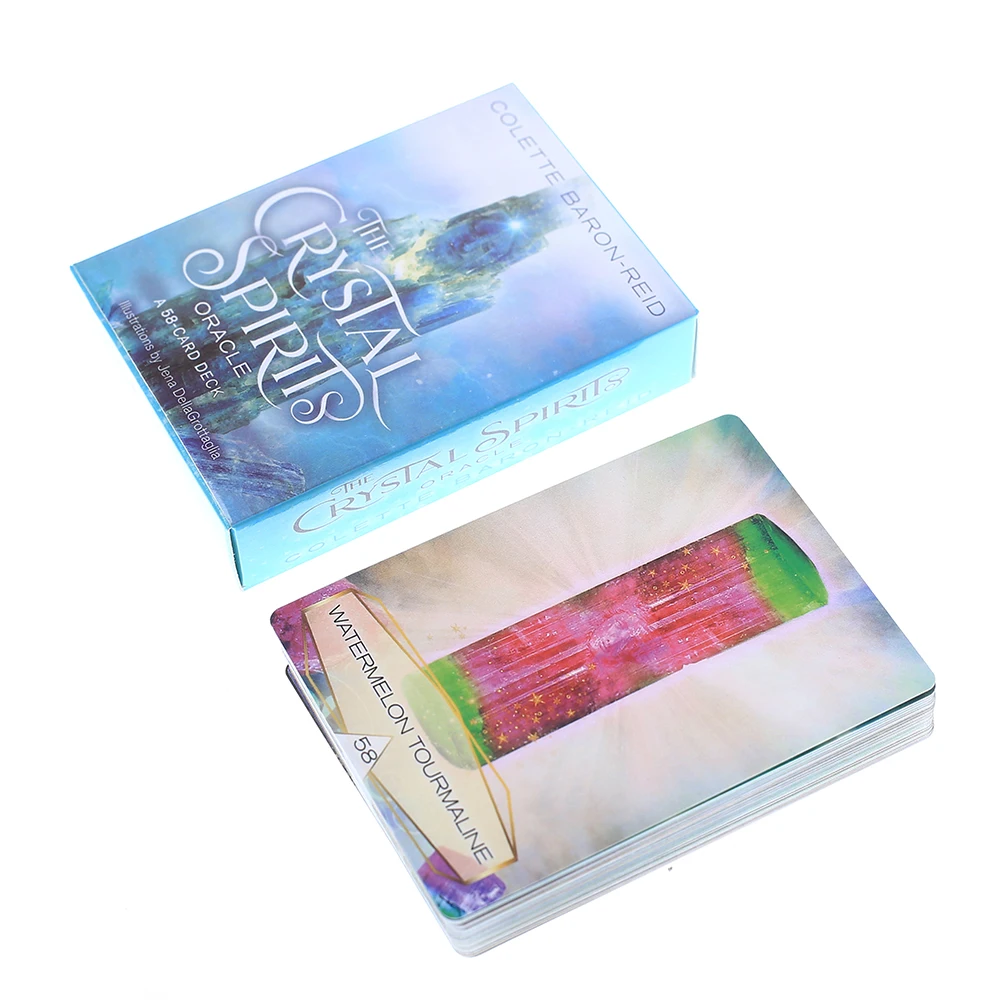 

58 Pcs Oracle Tarot Cards Crystal Spirits Oracle Oracle Card Board Deck Games Palying Cards For Party Game