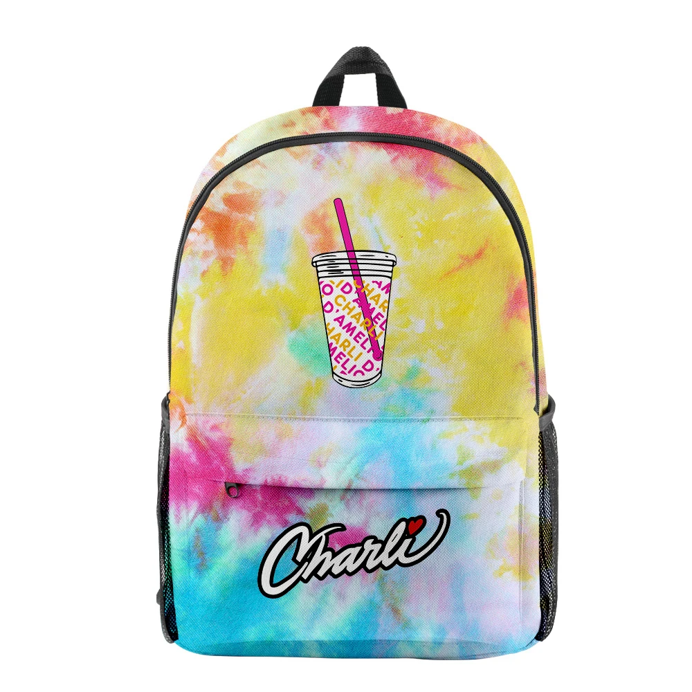 

Luxury Charli D'Amelio School Bags Boys Girls Mini Travel Bags 3D Print Oxford Waterproof Notebook Fashion Shoulder Backpacks