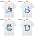 Детская футболка с принтом единорога, 26 букв, HKP2478