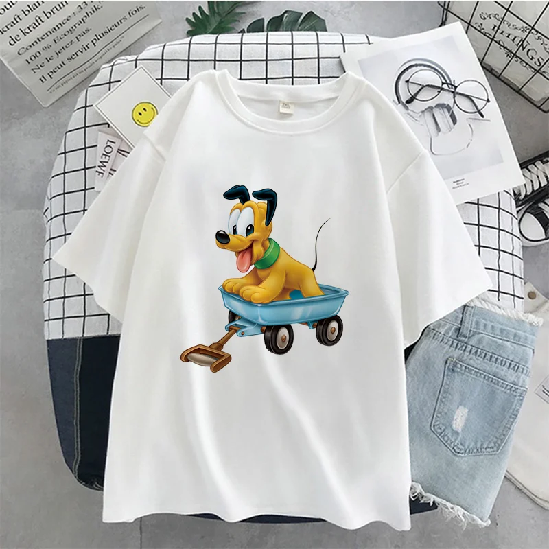 

Disney Cartoon Pluto Tshirt Tops Summer Casual Women T-shirts Ulzzang Hip Hop Streetwear Harajuku Short Sleeve Tshirt