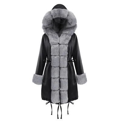 

Winter Maternity Long Parka Outwear Fur Collar Hooded Maternity Coats Warm Plush Pregnant Winter Coats Clothes For Pregnancy