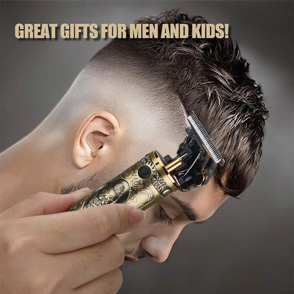 

USB Rechargeable Hair Trimmer Electric Cordless Skeleton Hair Clipper Shaver Trimmer Men Barber Hair Cutting Machine 0mm Razor