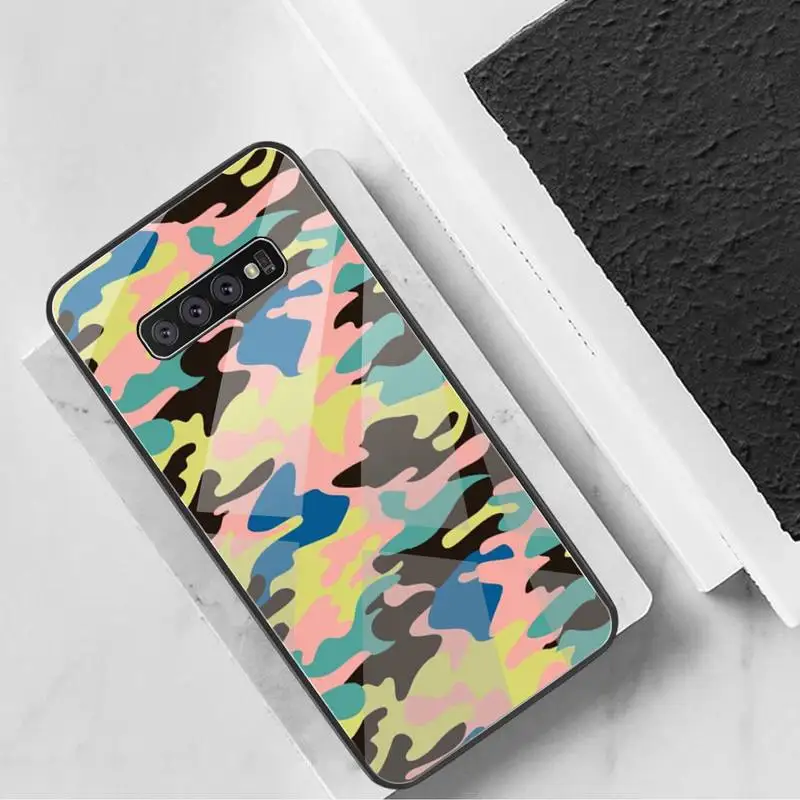 Чехол для телефона Камуфляжный армейский из закаленного стекла Samsung S20 Plus S7 S8 S9 S10