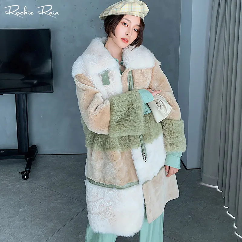 Женское пальто из натурального меха Натуральная овечья кожа куртки овечьей