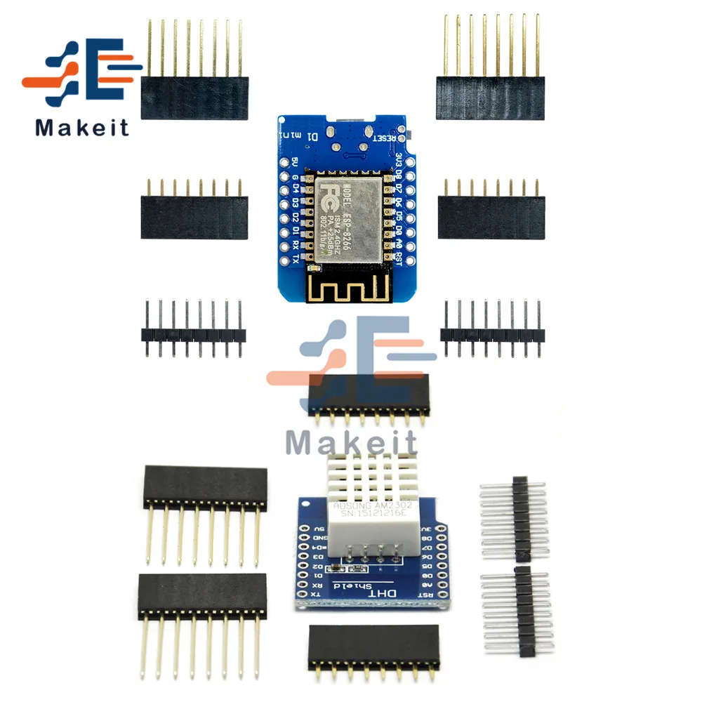 Плата разработки WeMos D1 MINI ESP8266 ESP-12F CH340G CH340 WIFI DHT22/AM2302 модуль датчика температуры и
