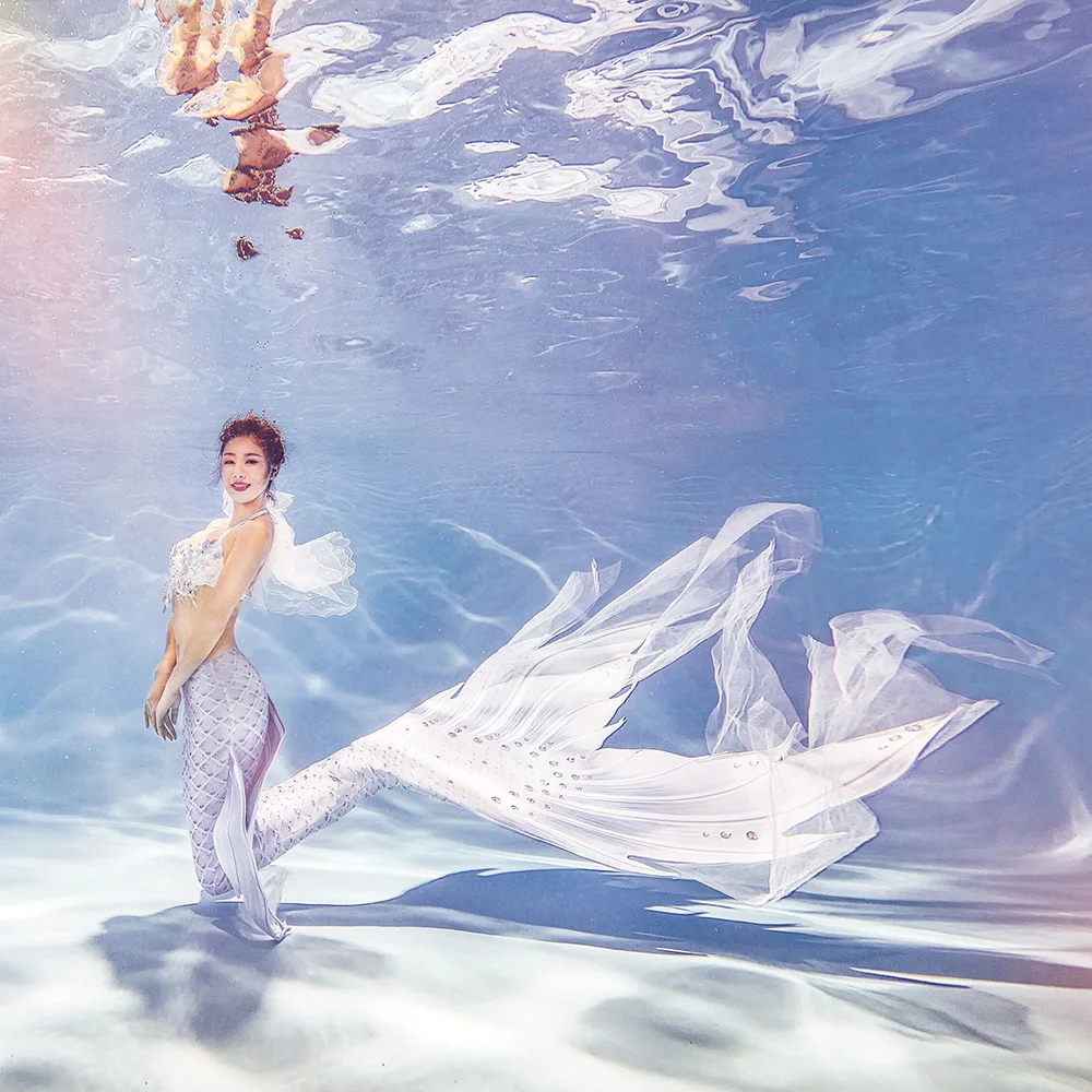 Женский летний пляжный костюм русалки для косплея из высококачественного фатина