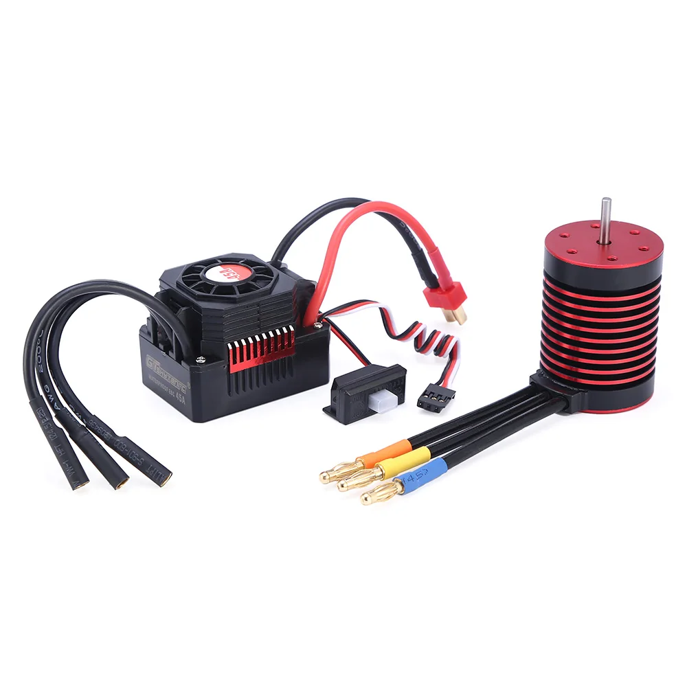 GTSKYTENRC водонепроницаемый комбинированный F540 3300KV 4370KV бесщеточный двигатель W/ 45A ESC для 1/10 RC Tamiya Axial Redcat