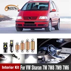 Белый Canbus для Volkswagen VW Sharan, 7 м, 1995-2010, комплект светодиосветодиодный для внутренней подсветки, купольная карта, номерной знак, светильник багажника