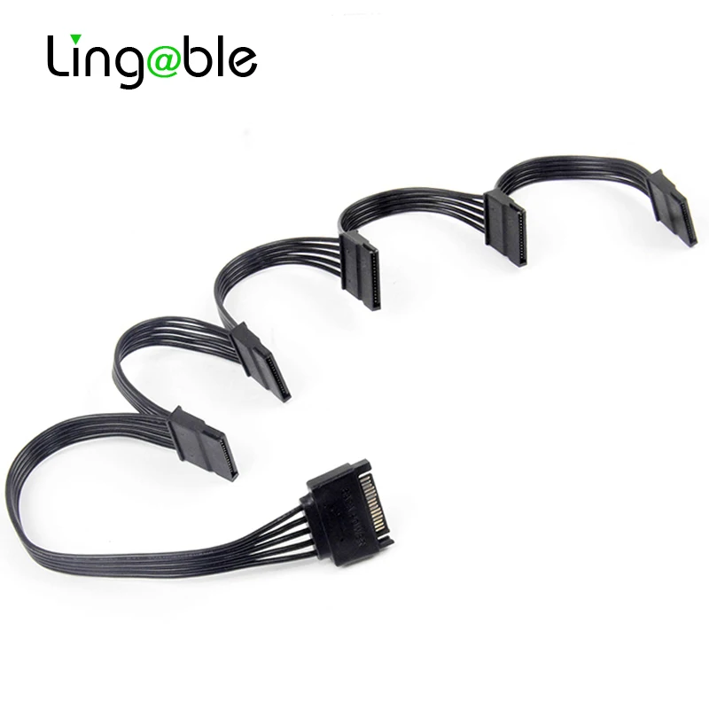 Lingable SATA 15Pin от 1 до 5 блок питания для жесткого диска разделитель кабель Шнур DIY ПК