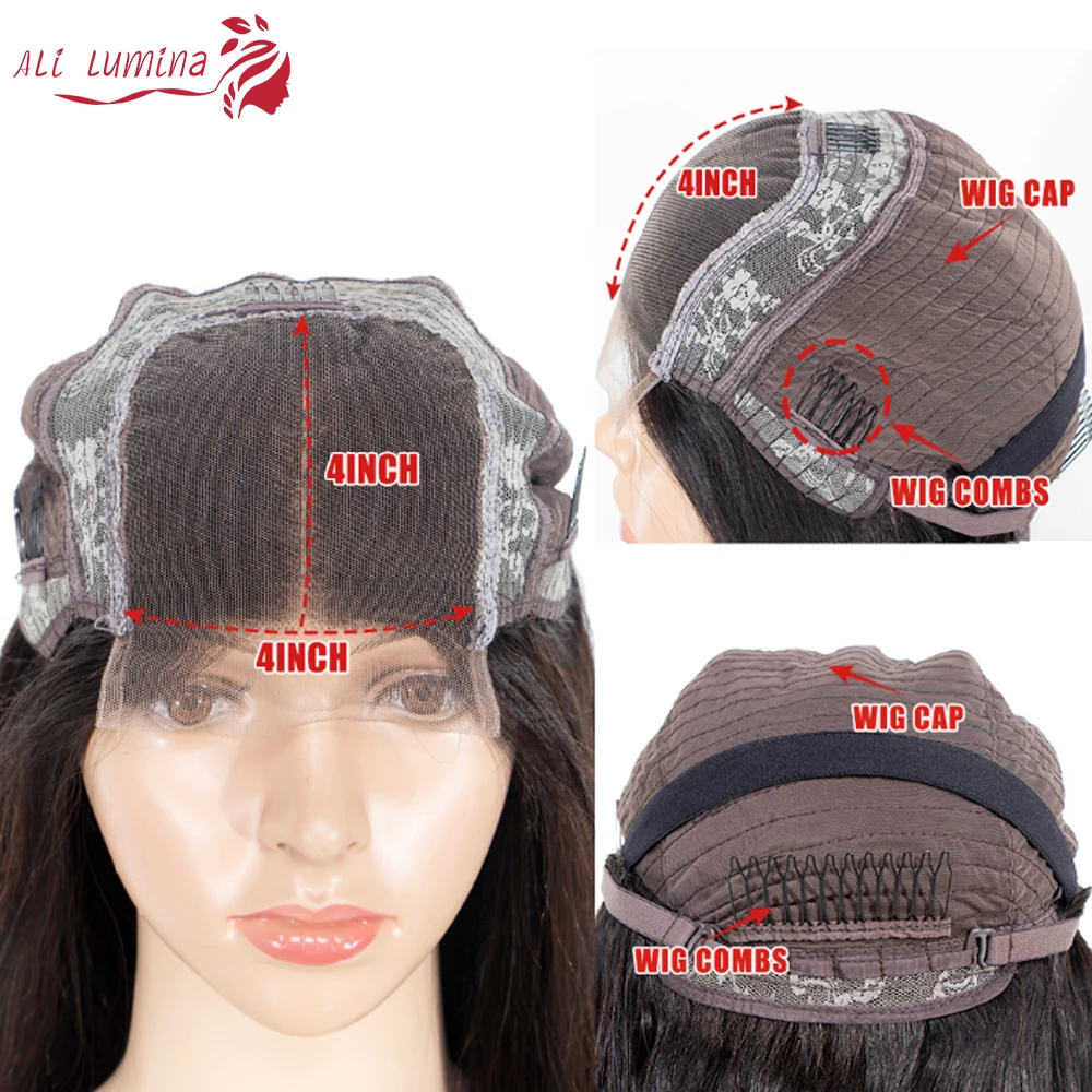 

Straight Short Human Hair Wigs 4*4 Lace Closure Wig Brazilian Virgin Bob Wig Pre Plucked With Baby Hair