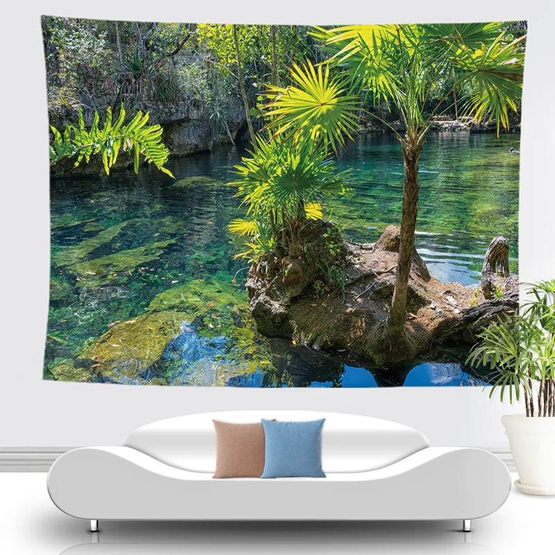 Лесной гобелен природный поток река настенный подвесной Прямая поставка большое