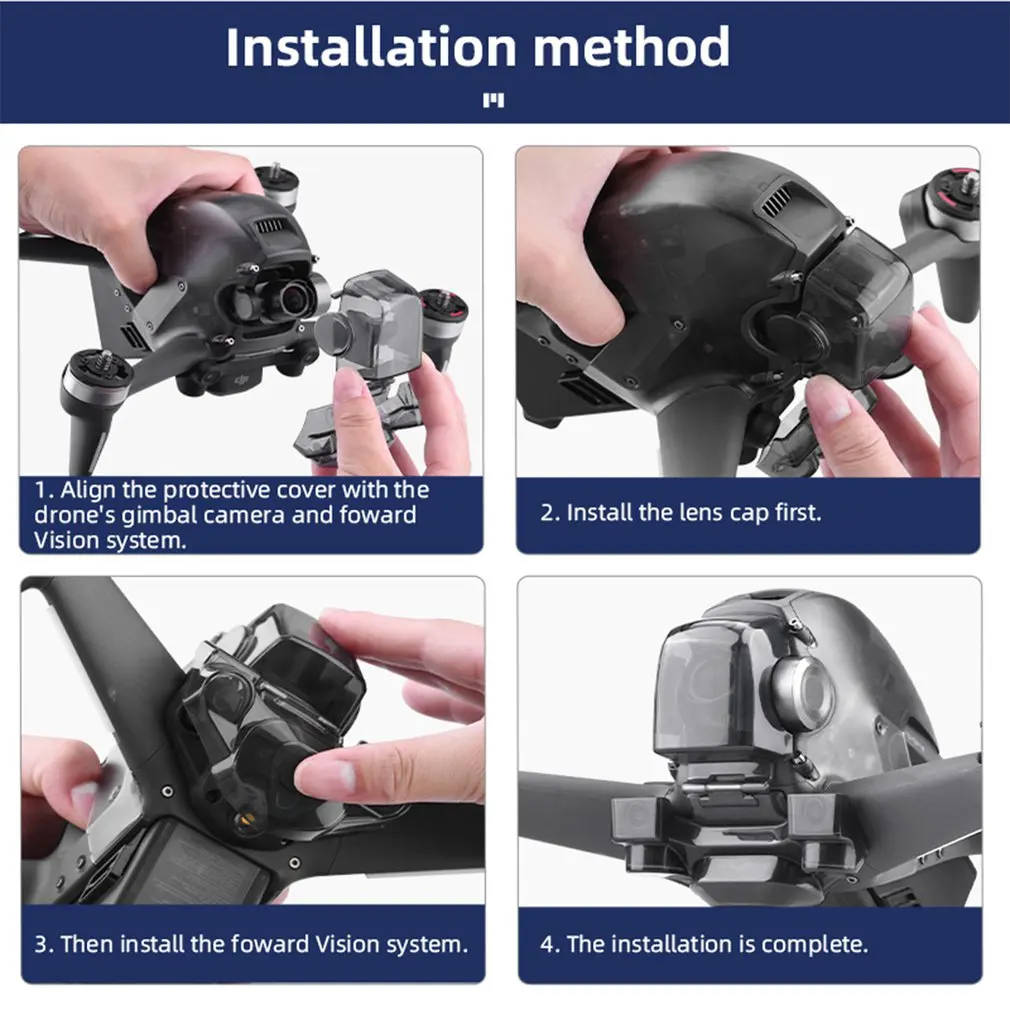 Cubierta integrada para c&aacute;mara DJI Combo FPV, Protector fijo hacia abajo para lente Visual-4