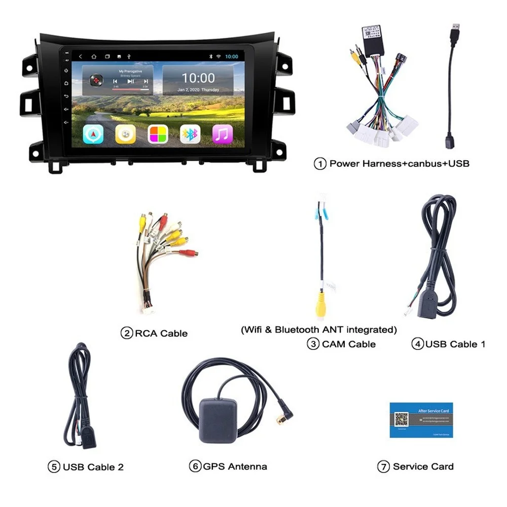 Android 10 0 Автомобильный GPS-навигатор 4G + 32G мультимедийный плеер для NISSAN NAVARA NP300