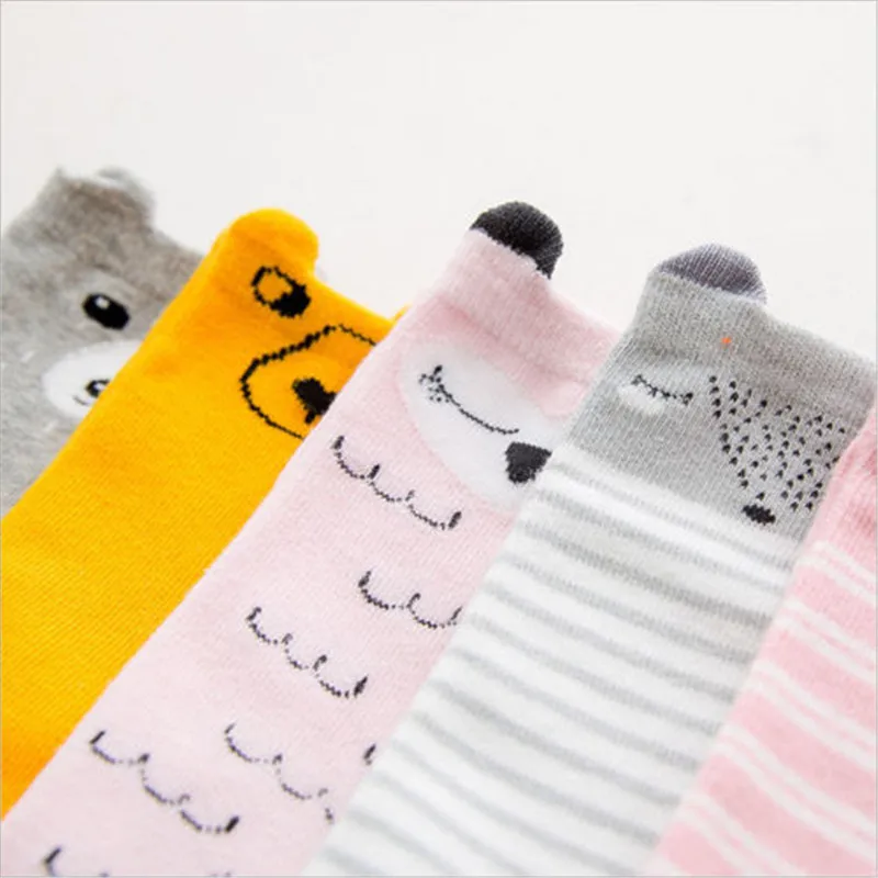 Toddler Baby Girls Short Socks Cute Cartoon Animal Soft Cotton Knee High Boy Girl Sock Floral Children | Детская одежда и обувь