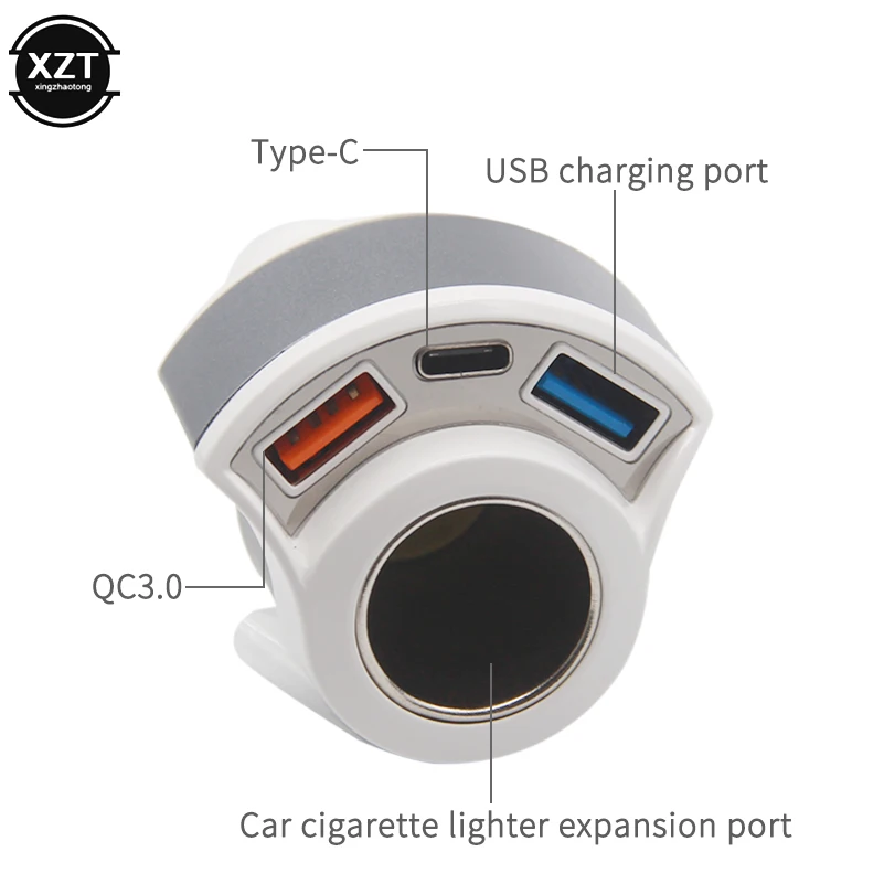 Автомобильное зарядное устройство QC3.0 Быстрая зарядка USB Тип C мобильный телефон 3