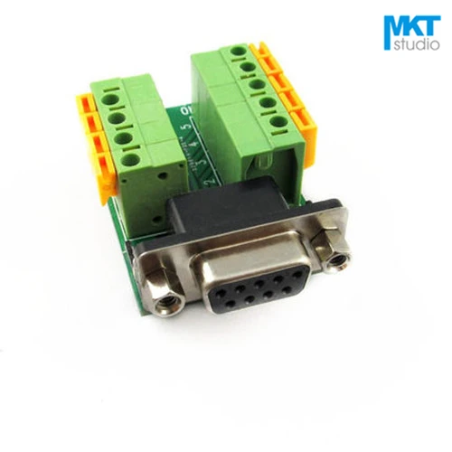 

50Pcs Right Angle Male Female DB9 D-sub Connector To 9 Pins Spring Terminal Block PCB Adapter Module, RS232 TTL, G0, M0