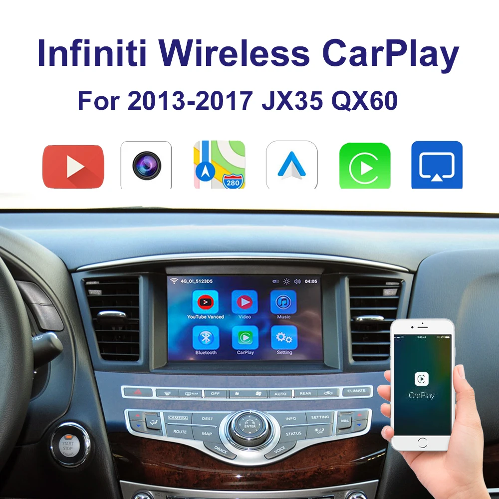 Автомобильный интерфейс Carplay без записи поддержка Iphone Android видео для Youtube Infiniti 2013