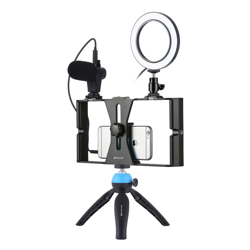 PKT3025 Photo Studio Rig Stabilizer Holder Vlog Video Ring Light Microphone for iPhone Samsung Xiaomi Huawei phone | Электроника