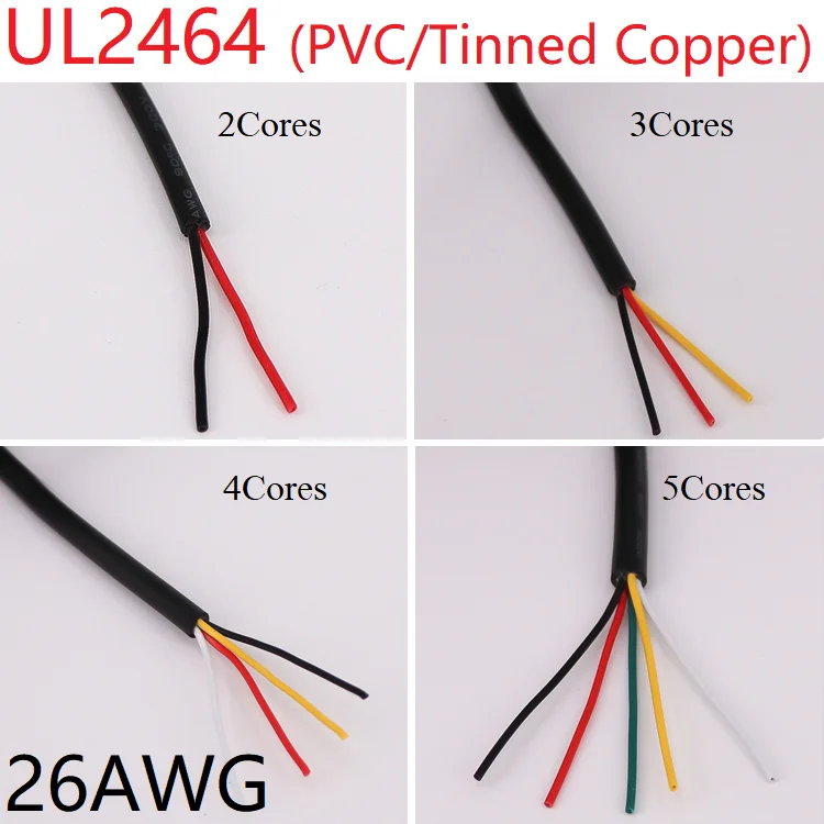 UL2464 сигнальный провод 26AWG 2 3 4 5 ядро ПВХ изолированный оболочка Мягкий Усилитель мощности аудио Лампа Электрический медный кабель