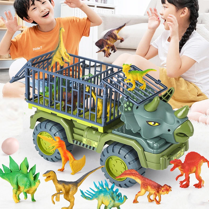 

Детский инерционный Динозавр для транспортировки автомобиля, грузовик, игрушки, тяговый инженерный автомобиль, экскаватор для мальчиков