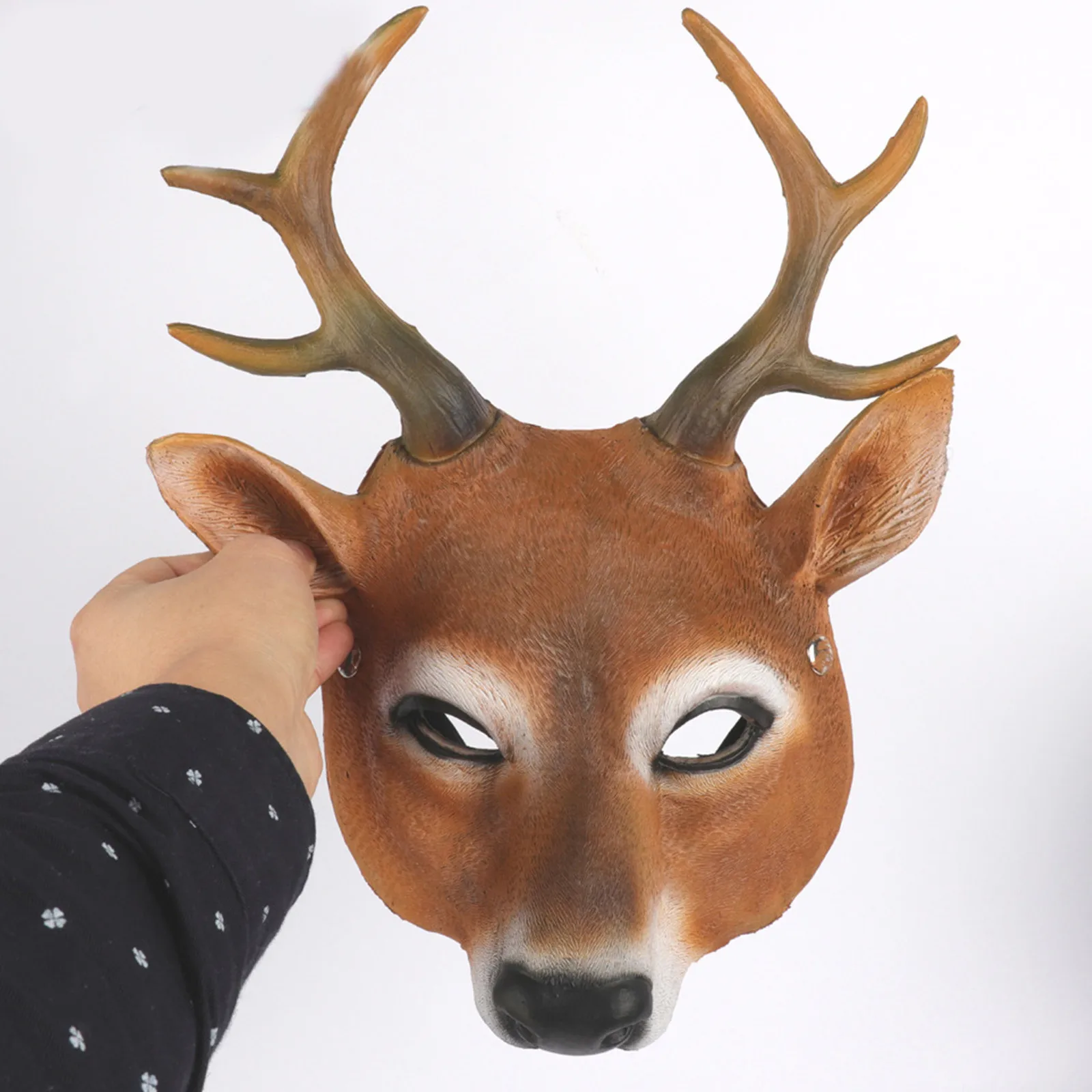 Вечерние ничная латексная маска на голову оленя Рождественская 3D Реалистичная