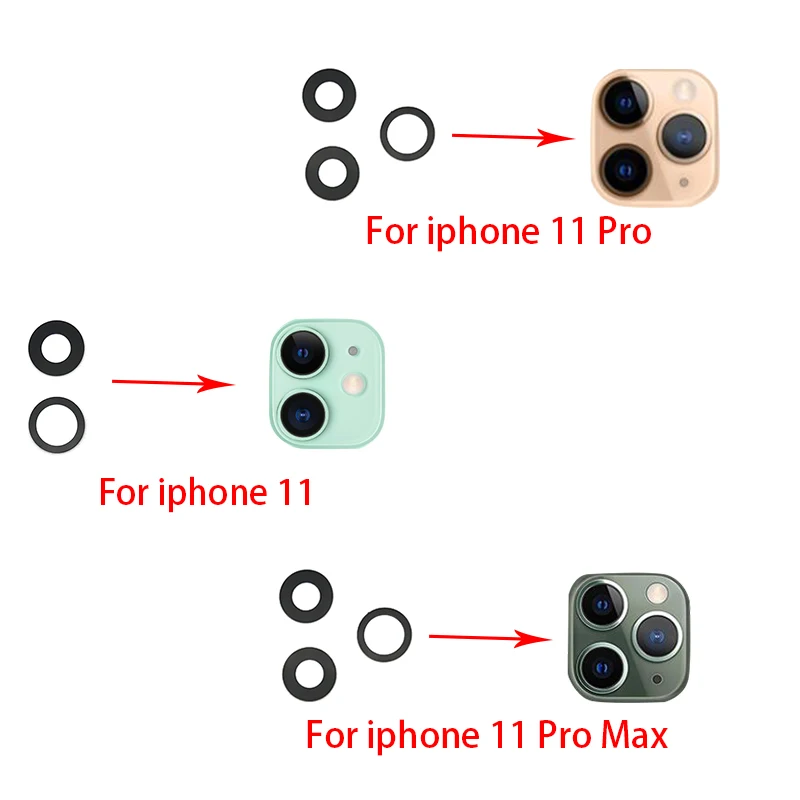 Замена объектива камеры заднего стекла с лентой для Iphone 11 12 Pro Max Mini X XR XS 8 7 6 6S