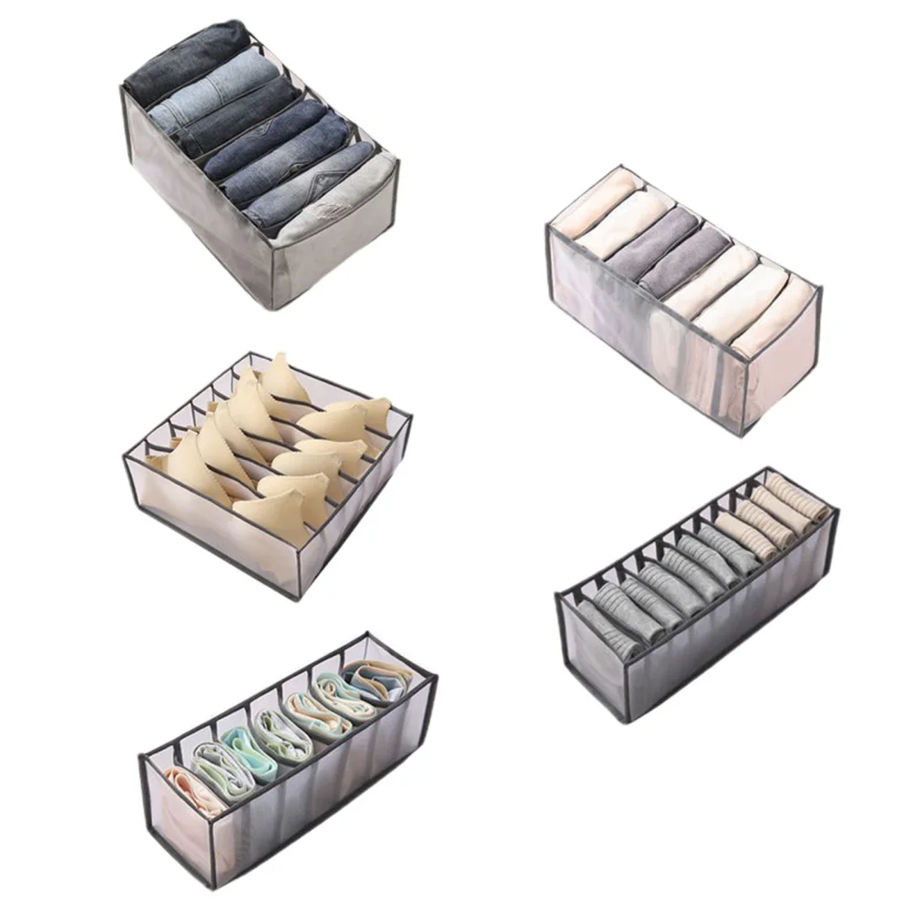 

Wardrobe Organizers Storage Artifact Divider Boxs Fine Mesh Yarn Multi-grids Clothes Household Durable Non-woven Case