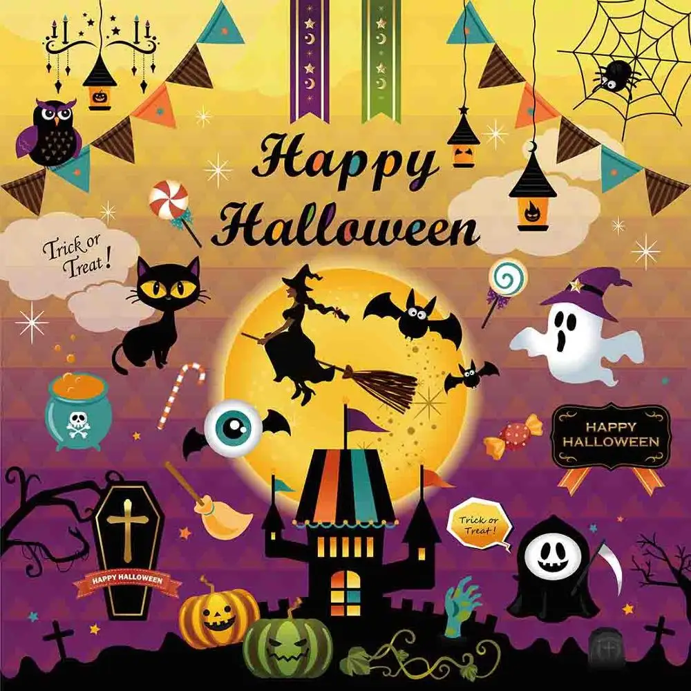 

SHENGYONGBAO Vinyl Custom Halloween day Theme Photography Backdrops Studio Prop Background NY-1255