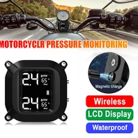 motorcycle tire pressure monitor system waterproof tyre detective wireless high precision equipment time display accessory