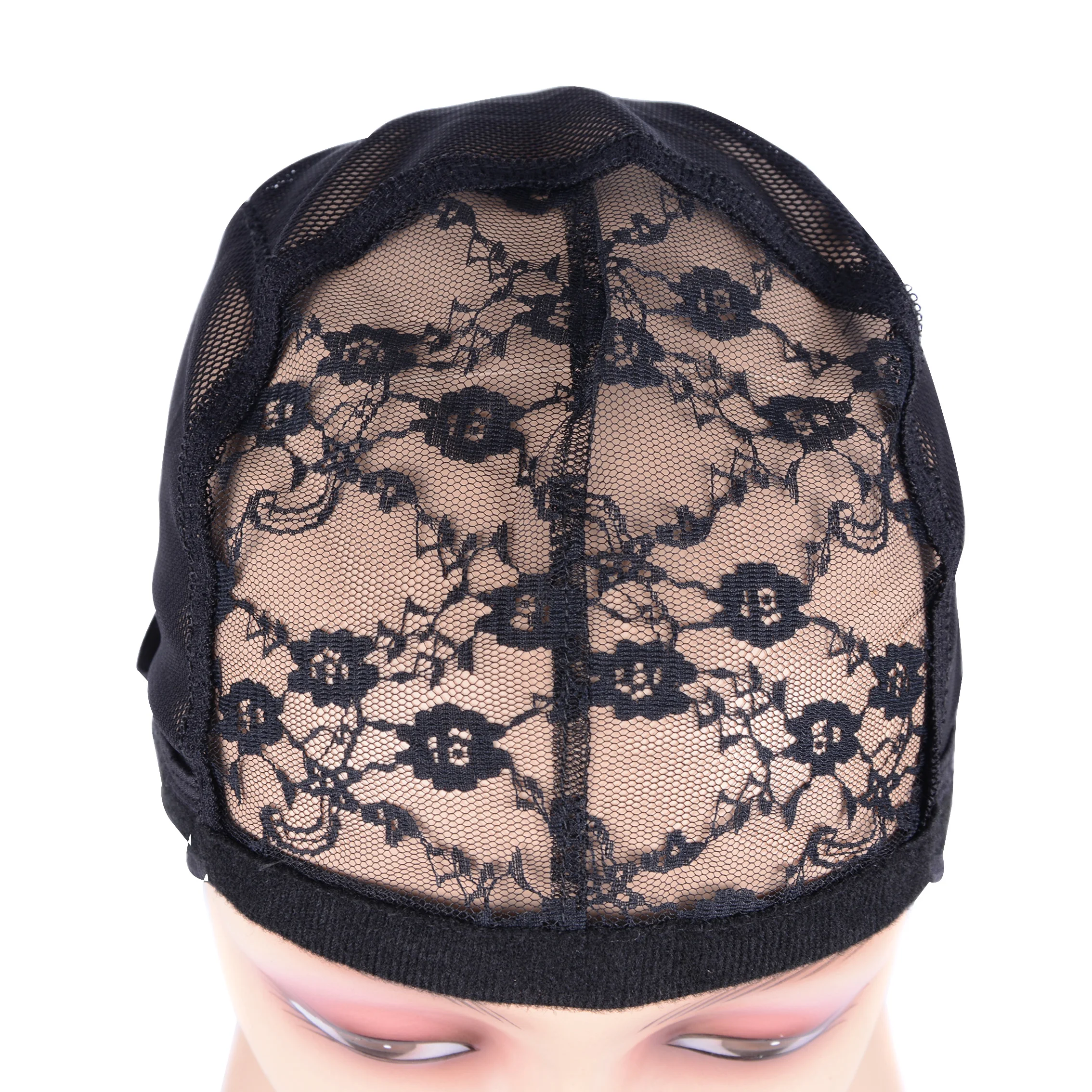 Черная шапочка для парика с бархатными боками изготовления париков регулируемым