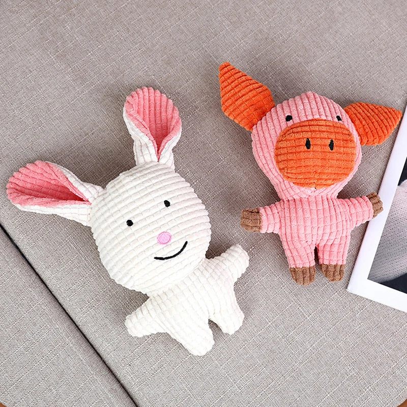 

Pet Toy Animal Shaped Corduroy Chew Toy For Dog Puppy Squeaker Squeaky Plush Bone Molar Toy Pet Training Dog Supplies