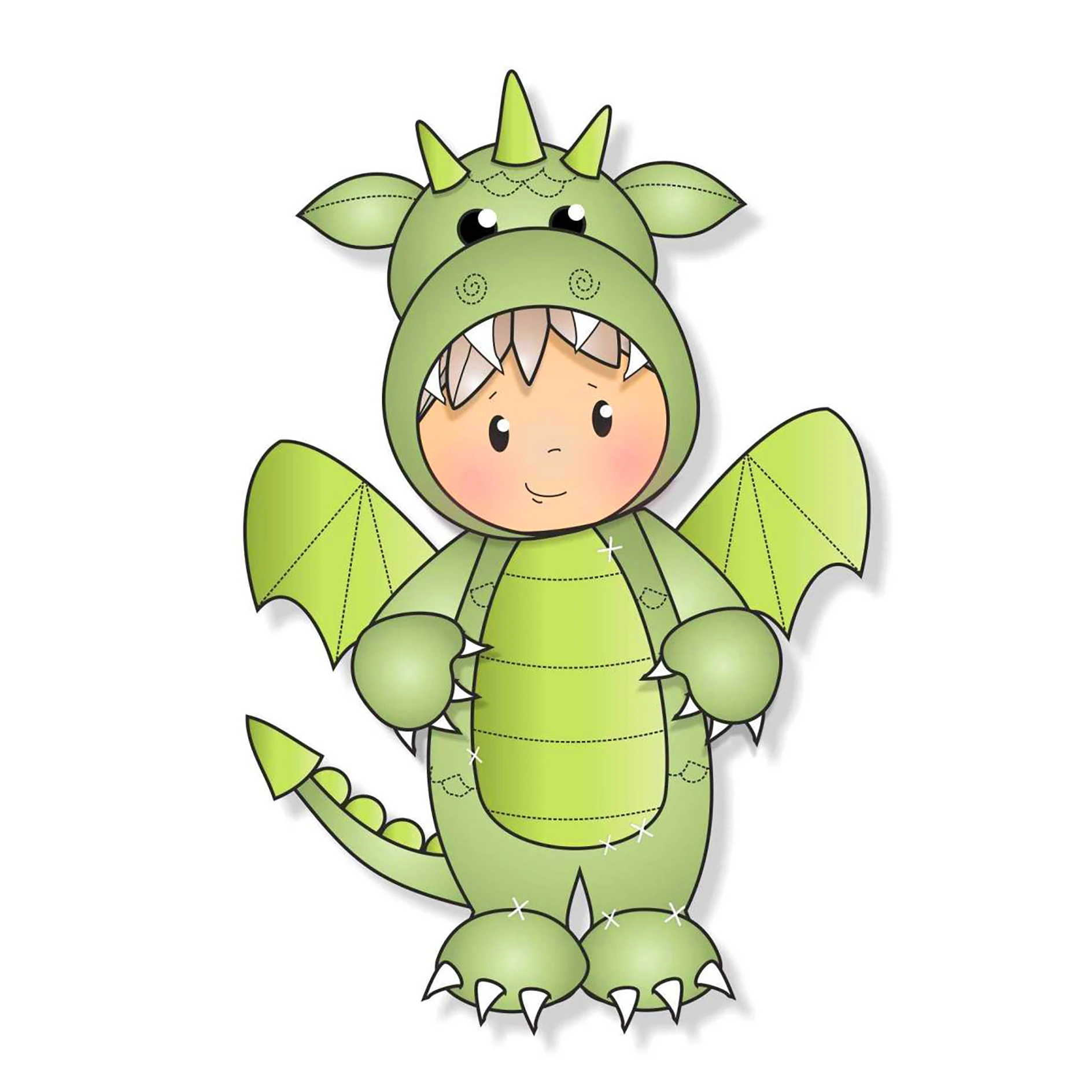 Милый дракон мальчик металлические режущие штампы животных кукла трафарет для