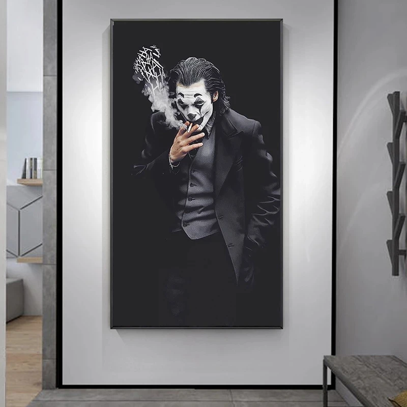 

Joaquin Phoenix Portrait Poster and Print Movie Comics Joker Canvas Painting Cuadros Wall Art Picture for Living Room Decoration