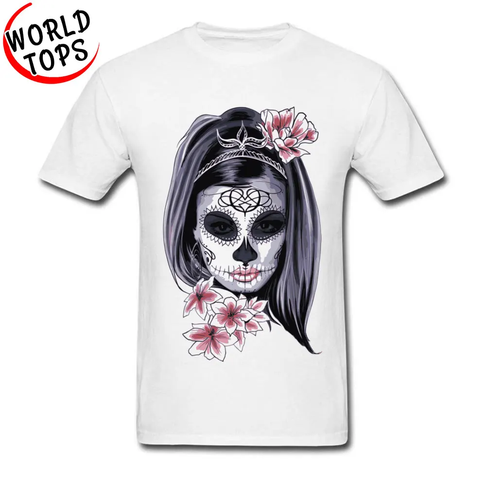 

New Listing Sexy T-Shirts Day Of The Dead Rose Girl Glamour Katrina Men Tshirt Fashion Loose Plus Size Europe T Shirt 3XL