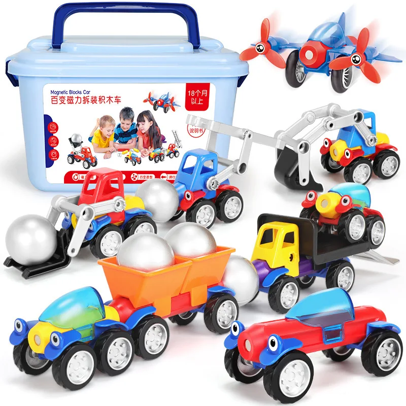 

Large Size Magnet Sticks Magnetic Constructor Toys Magnetic Building Blocks Vehicle Car Toys For Children Gifts