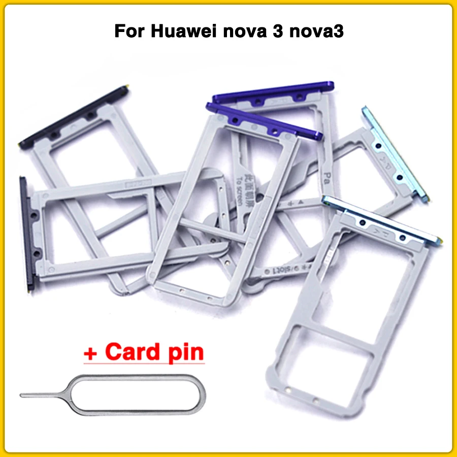 

New Nova3 SIM Card Slot Replace For Huawei Nova 3 SIM Micro SD Card Tray Slot Socket Repair Part With Card Pin