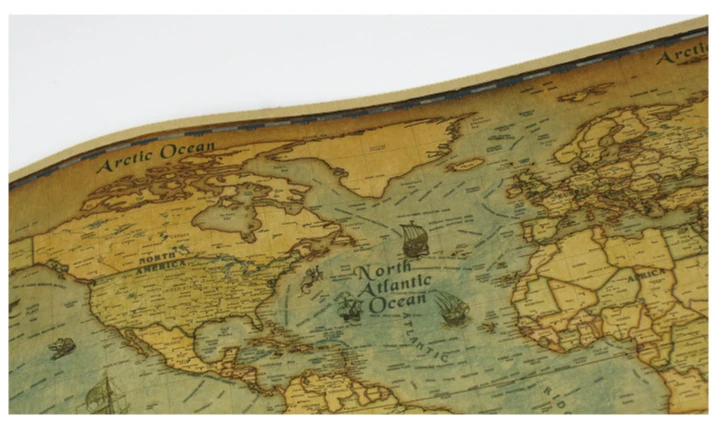 Навигационная карта мира крафт бумага краска винтажная Настенная Наклейка