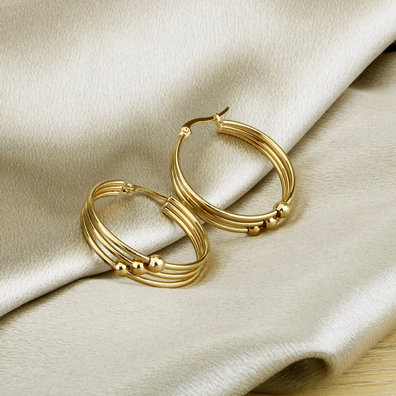 

Золотистые петли-кольца Hgflyxu, красивые серьги, Изысканные Новые Модные Элегантные украшения для вечерние, очаровательные золотистые серьги...