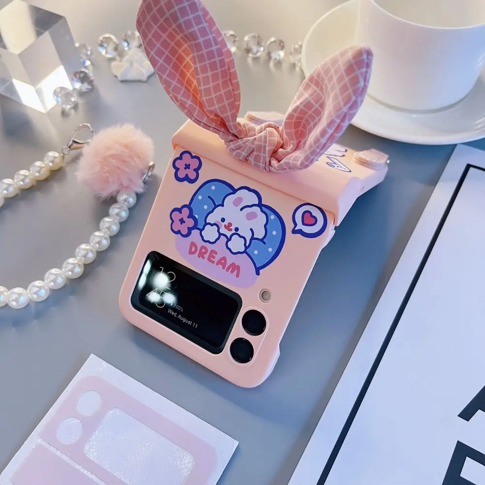 

For samsung Z flip3 hinge turnkey following f7110 astronauts cartoon rabbit couple cases