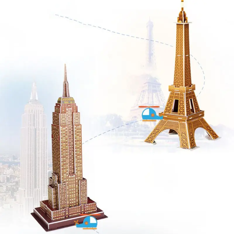 

3D World Famous Buildings Architecture Puzzle Jigsaw Educational Toy DIY Assembled Model for Children