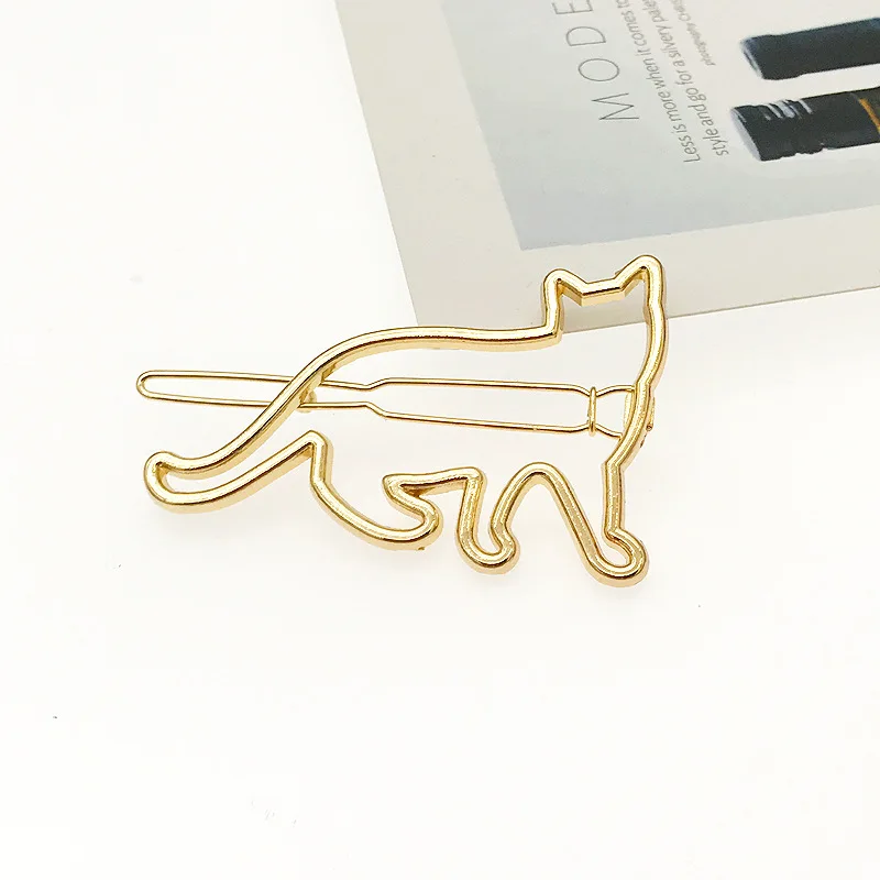 Женская металлическая треугольная заколка для волос с геометрическим