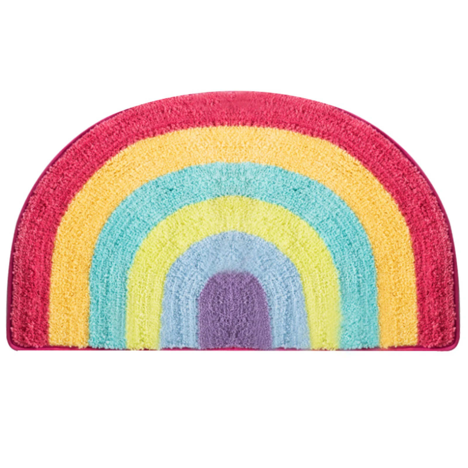 

Flocking Antiskid Blanket in Colorful Stripe Rainbow with Abosrption and Quik Dry for Bathroom and Entrance LBE