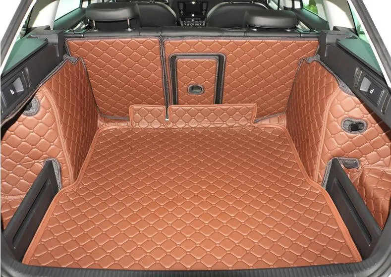 fiber leather car trunk mat cargo mat for skoda octavia 2013 2014 2015 2016 2017 2018 2019 car accessories