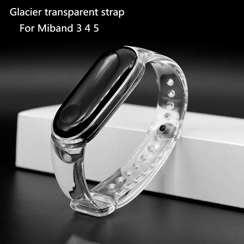 

For Xiaomi Mi Band 6 5 4 Strap Transparent Silicone Wrist Straps for Xiomi Miband 3 Xiami band5 waterproof For Mi Bracelet 5 6