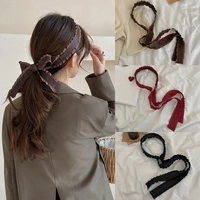 cygjfc woman ribbon hairband bowknot headband red coffee black bezel girls hair accessories ornaments turban headwear