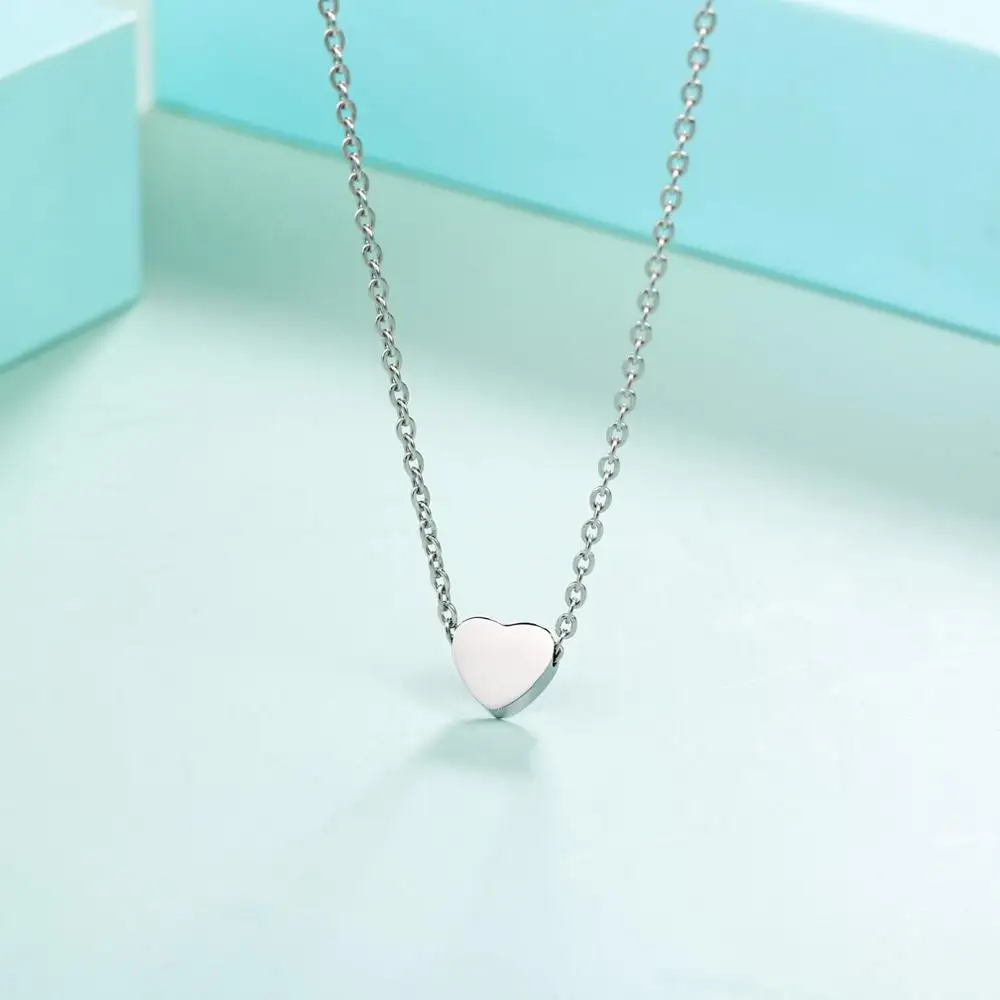 Простой трендовый Сердце ожерелье длиной до ключиц с подвесками маленькое
